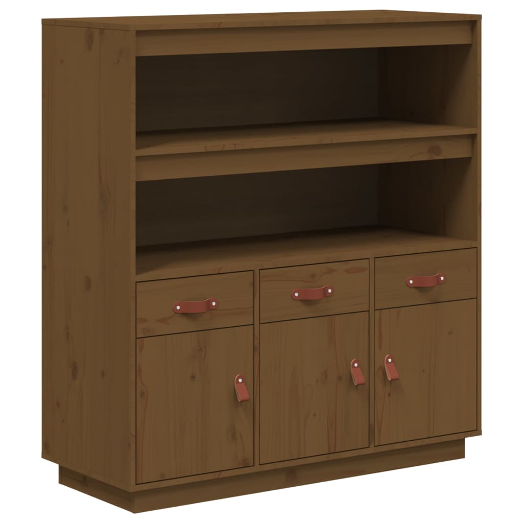 High sideboard Honey brown 100x40x108.5 cm Solid pine wood