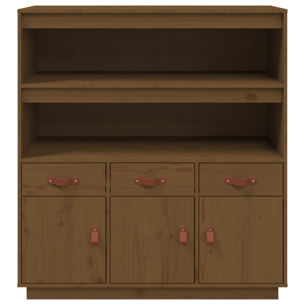 High sideboard Honey brown 100x40x108.5 cm Solid pine wood