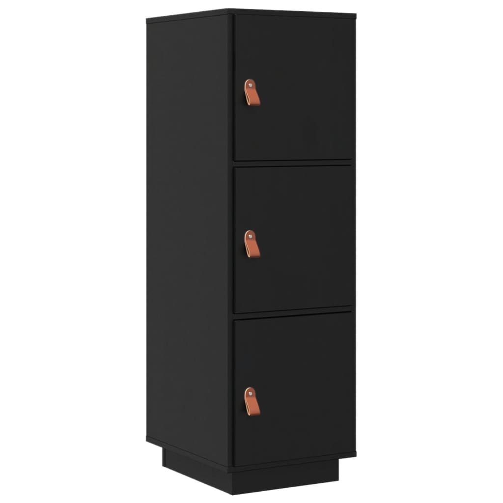 Buffet haut Noir 34x40x108,5 cm Bois massif de pin