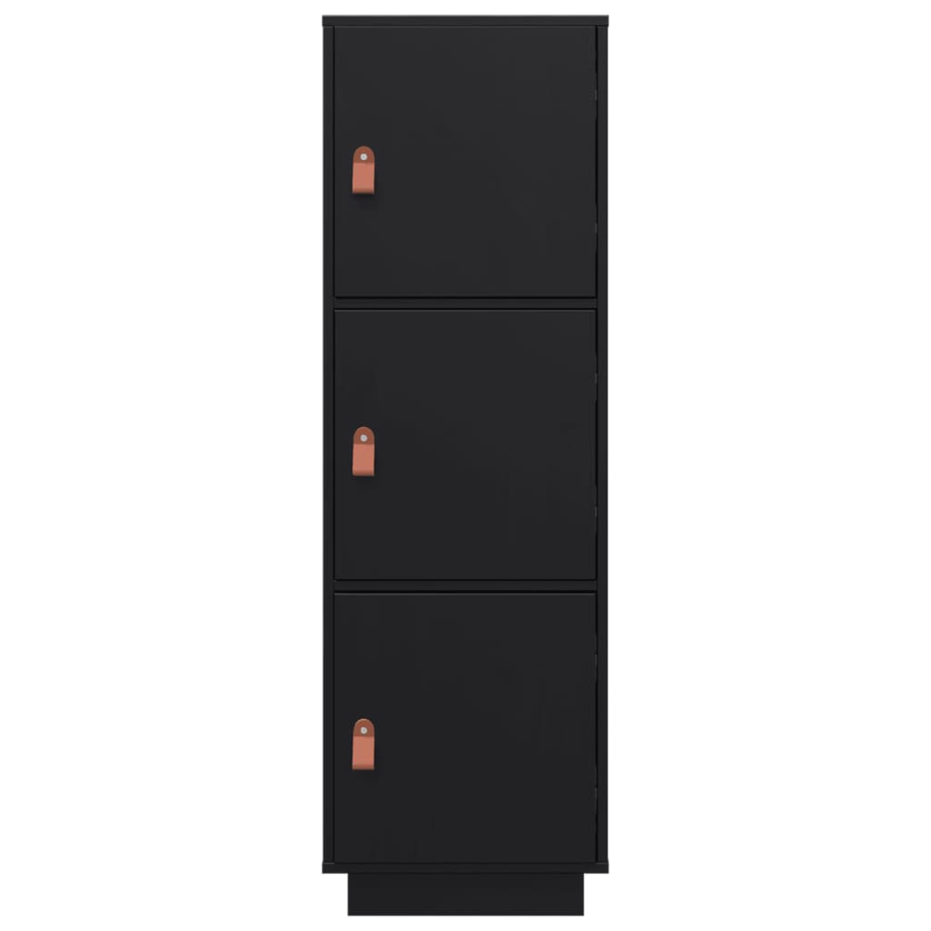 Buffet haut Noir 34x40x108,5 cm Bois massif de pin