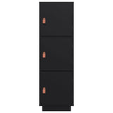 Buffet haut Noir 34x40x108,5 cm Bois massif de pin