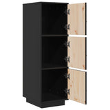 Buffet haut Noir 34x40x108,5 cm Bois massif de pin