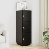 Buffet haut Noir 34x40x108,5 cm Bois massif de pin