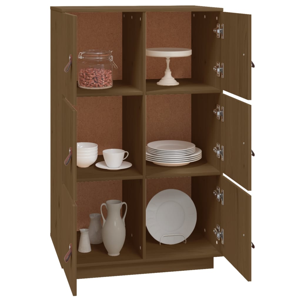 Buffet haut Marron miel 67x40x108,5 cm Bois massif de pin