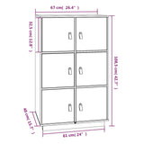 Buffet haut Marron miel 67x40x108,5 cm Bois massif de pin