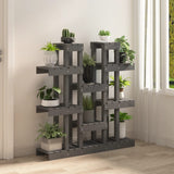 Support à plantes Gris 104,5x25x109,5 cm Bois massif de pin