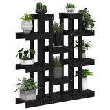 Support à plantes Noir 104,5x25x109,5 cm Bois massif de pin