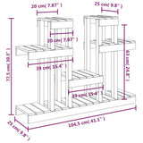 Support à plantes Marron miel 104,5x25x77,5 cm Bois massif pin