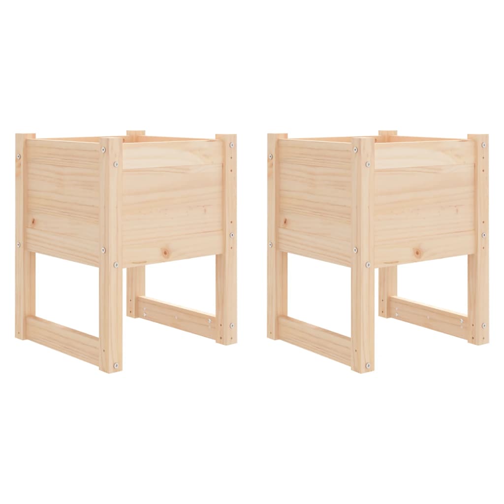 Jardinières 2 pcs 40x40x52,5 cm Bois massif de pin