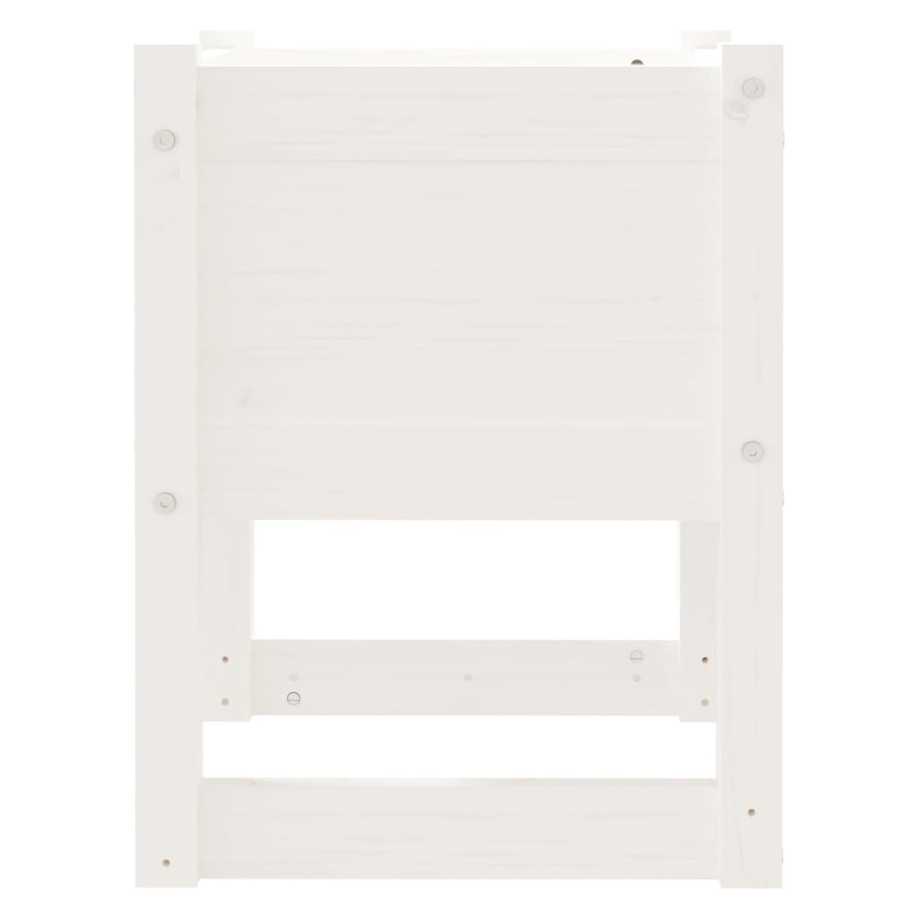 Jardinières 2 pcs Blanc 40x40x52,5 cm Bois massif de pin