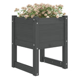 Planters 2 pcs Grey 40x40x52.5 cm Solid pine wood