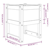 Planters 2 pcs Grey 40x40x52.5 cm Solid pine wood