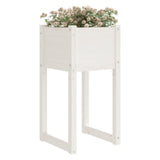 Jardinières 2 pcs Blanc 40x40x81 cm Bois massif de pin