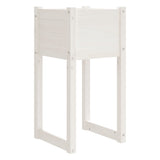 Jardinières 2 pcs Blanc 40x40x81 cm Bois massif de pin