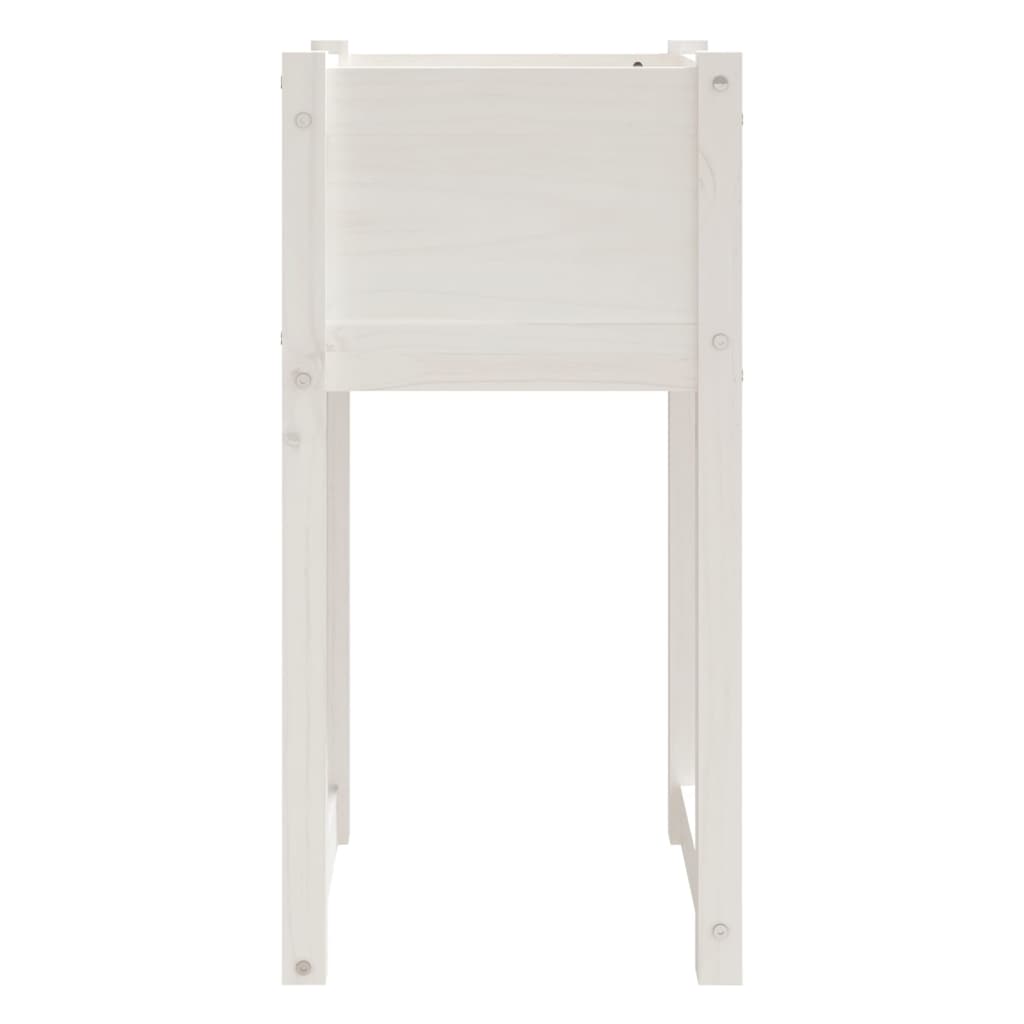 Jardinières 2 pcs Blanc 40x40x81 cm Bois massif de pin