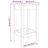 Chaises de bar lot de 2 40x40x78 cm bois de pin solide