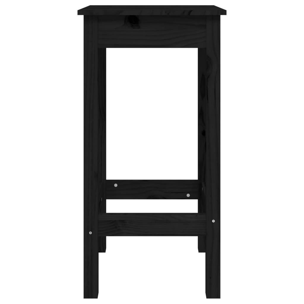 Bar chairs set of 2 black 40x40x78 cm solid pine wood