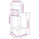 Barstühle 2er-Set 40x41,5x112 cm aus massivem Kiefernholz