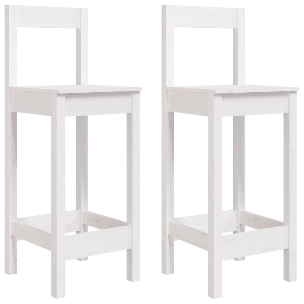 Chaises de bar lot de 2 blanc 40x41,5x112 cm bois de pin solide