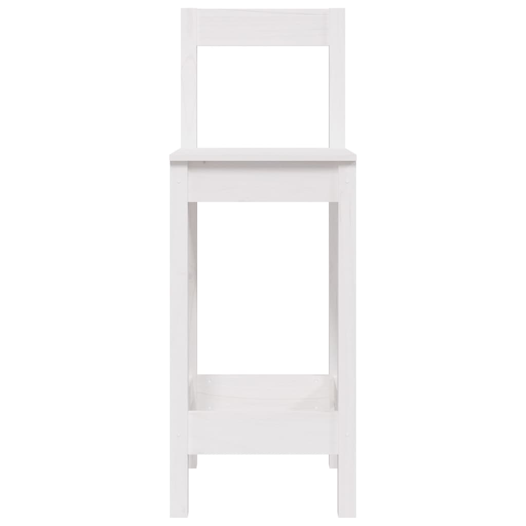 Chaises de bar lot de 2 blanc 40x41,5x112 cm bois de pin solide