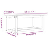 Table basse Noir 110x55x45 cm Bois massif de pin