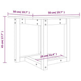 Honigbrauner Couchtisch 50x50x45 cm Massives Kiefernholz