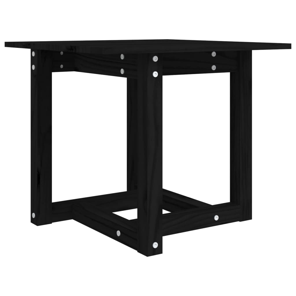 Coffee table Black 50x50x45 cm Solid pine wood