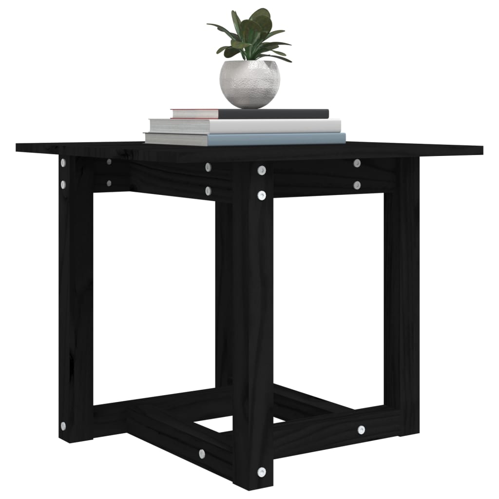 Table basse Noir 50x50x45 cm Bois massif de pin