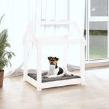 Lit pour chien Blanc 61x50x70 cm Bois de pin solide