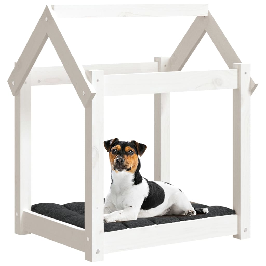 Dog bed White 61x50x70 cm Solid pine wood