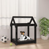 Dog bed Black 61x50x70 cm Solid pine wood