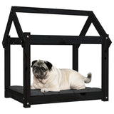 Dog bed Black 71x55x70 cm Solid pine wood