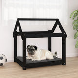 Dog bed Black 71x55x70 cm Solid pine wood