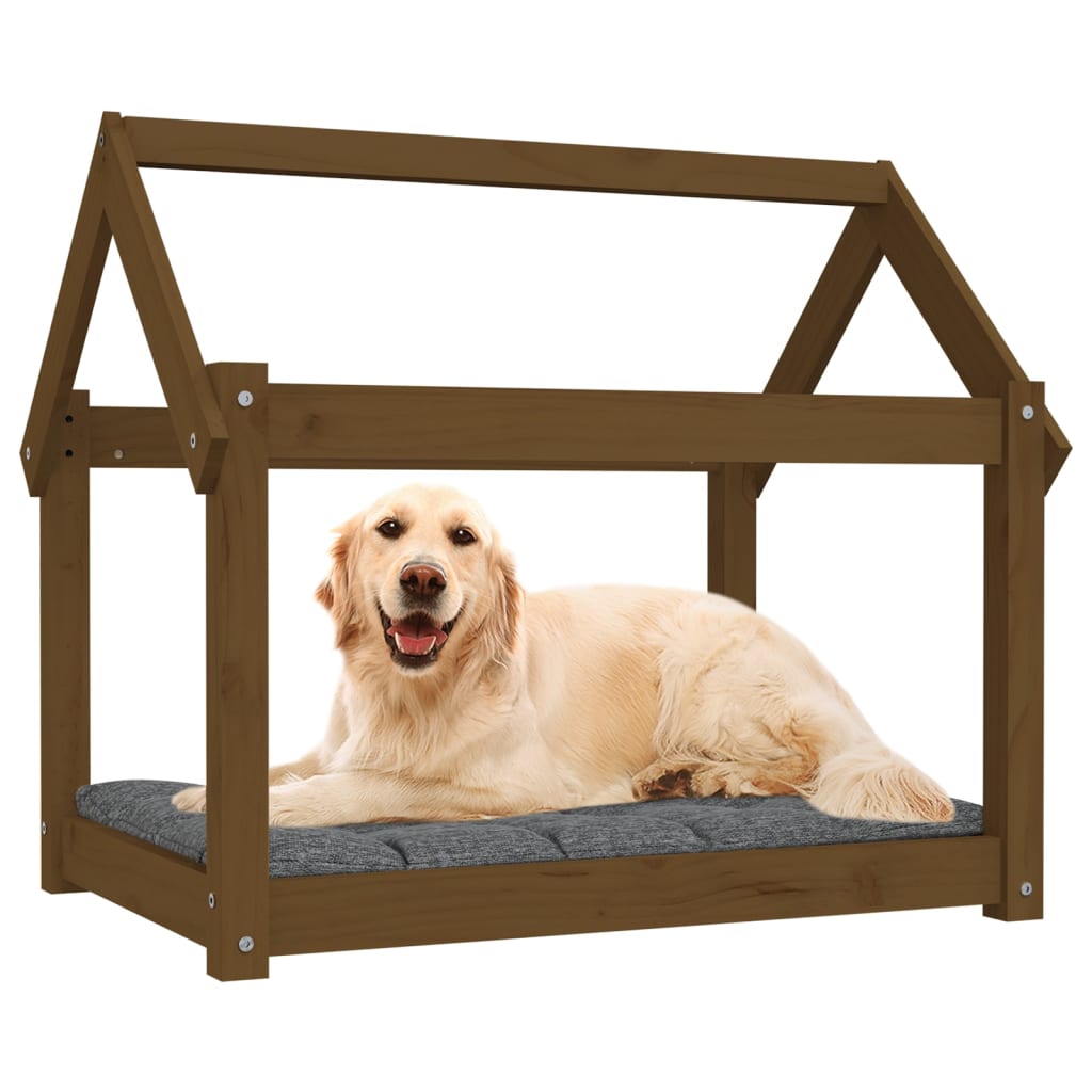 Dog bed Honey brown 81x60x70 cm Solid pine wood