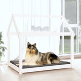 Dog bed White 101x70x90 cm Solid pine wood