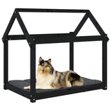 Dog Bed Black 101x70x90 cm Solid Pine Wood