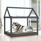 Dog bed Grey 111x80x100 cm Solid pine wood