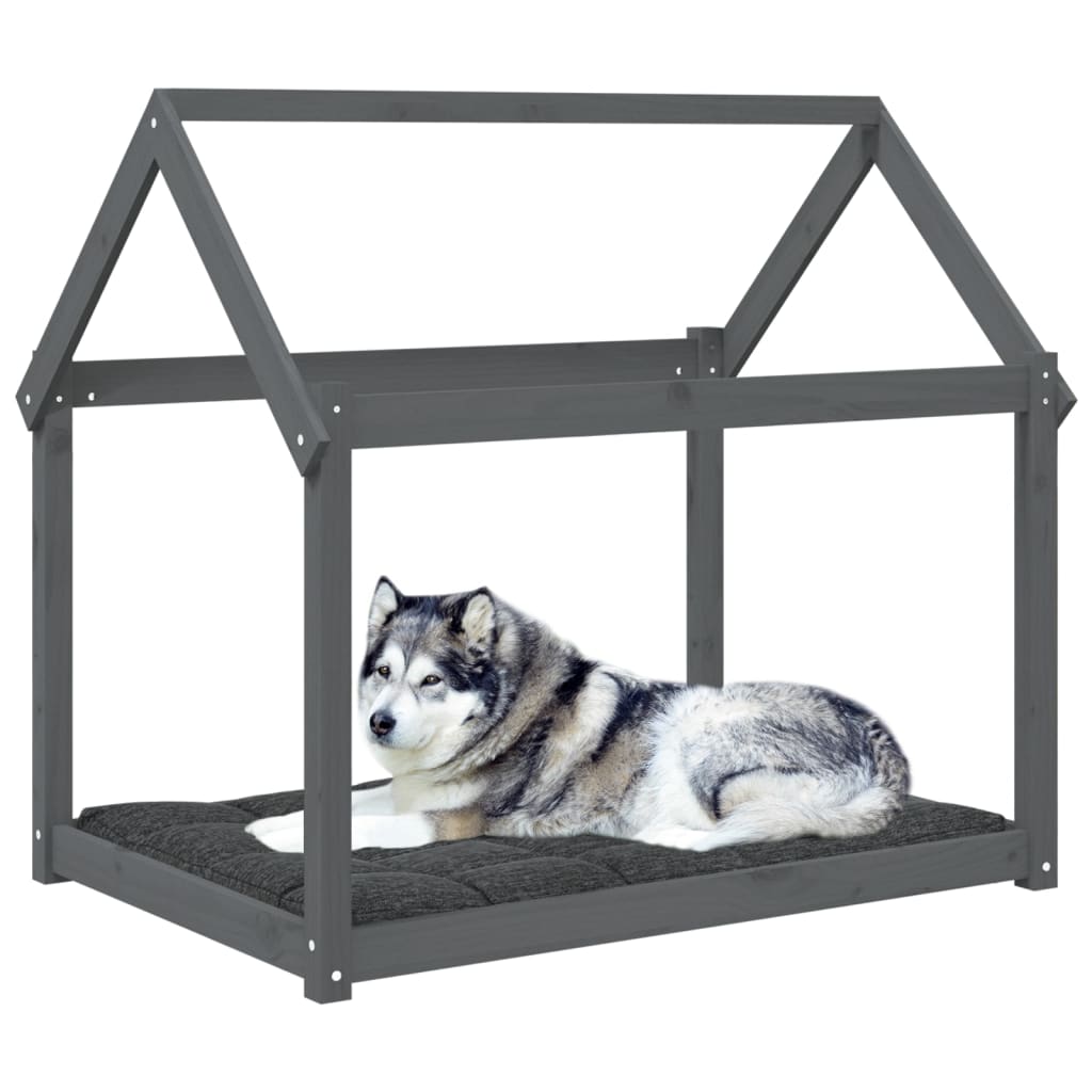 Dog bed Grey 111x80x100 cm Solid pine wood