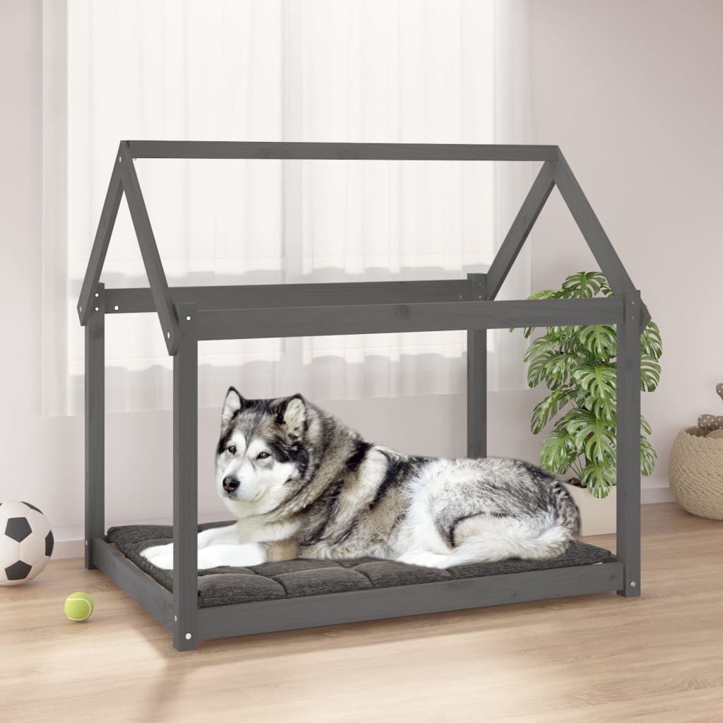 Dog bed Grey 111x80x100 cm Solid pine wood