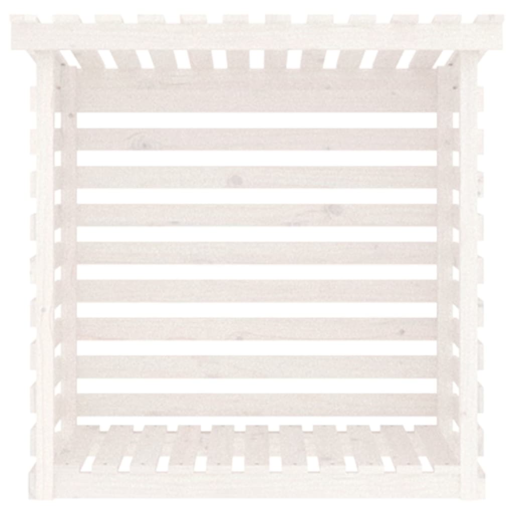 Support pour bois de chauffage Blanc 108x73x108 cm Bois de pin