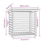 Firewood Holder White 108x73x108 cm Pine Wood