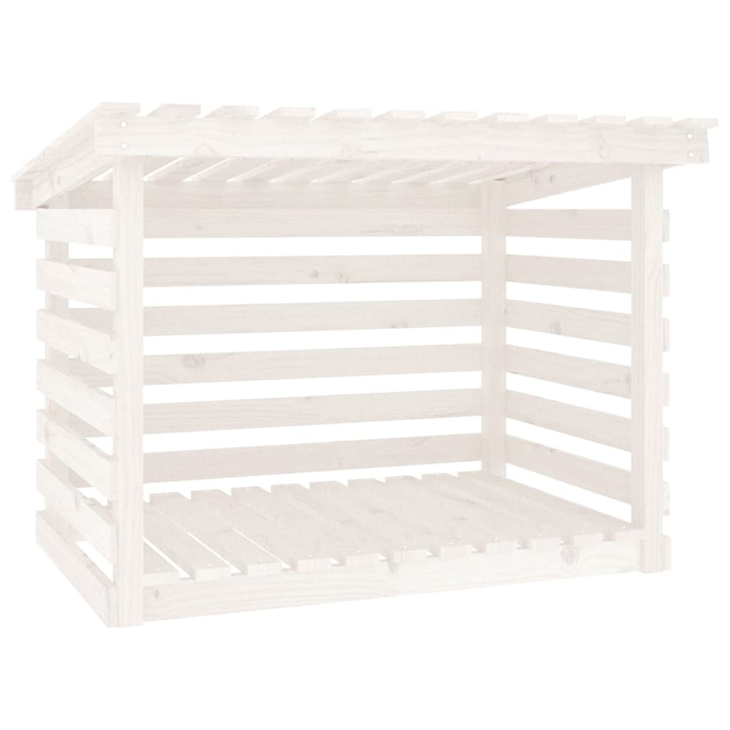 Support pour bois de chauffage Blanc 108x73x79 cm Bois de pin