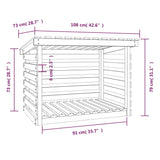 Support pour bois de chauffage Blanc 108x73x79 cm Bois de pin