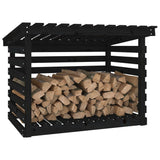 Support pour bois de chauffage Noir 108x73x79 cm Bois de pin