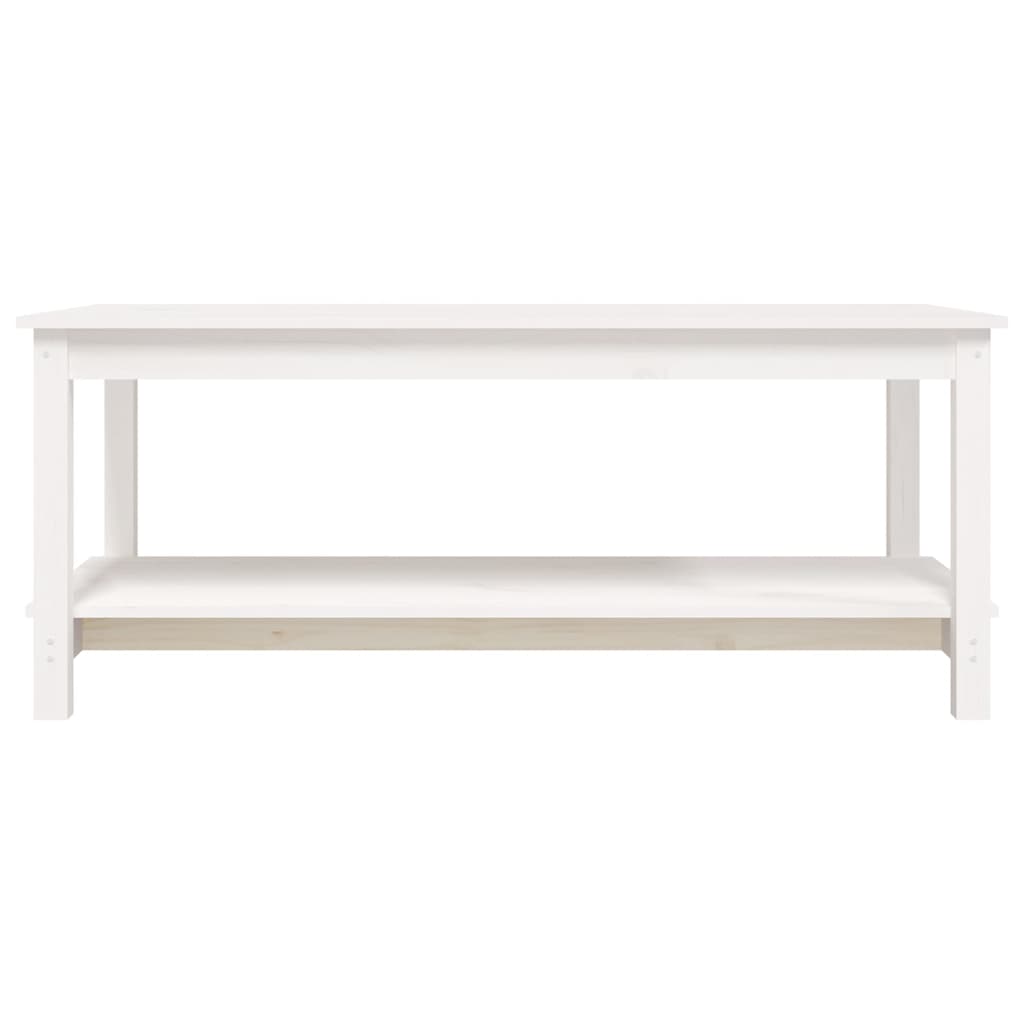 Table basse Blanc 110x55x45 cm Bois massif de pin