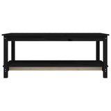 Table basse Noir 110x55x45 cm Bois massif de pin