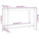 Konsolentisch 110x40x80 cm Massives Kiefernholz