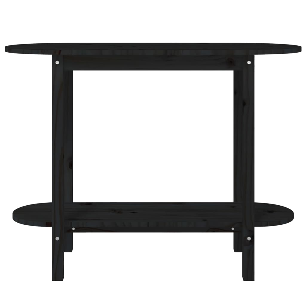 Table console Noir 110x40x80 cm Bois massif de pin