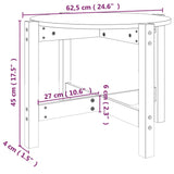 Table basse Noir Ø 62,5x45 cm Bois massif de pin