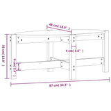 Table basse 87x48x35 cm Bois massif de pin